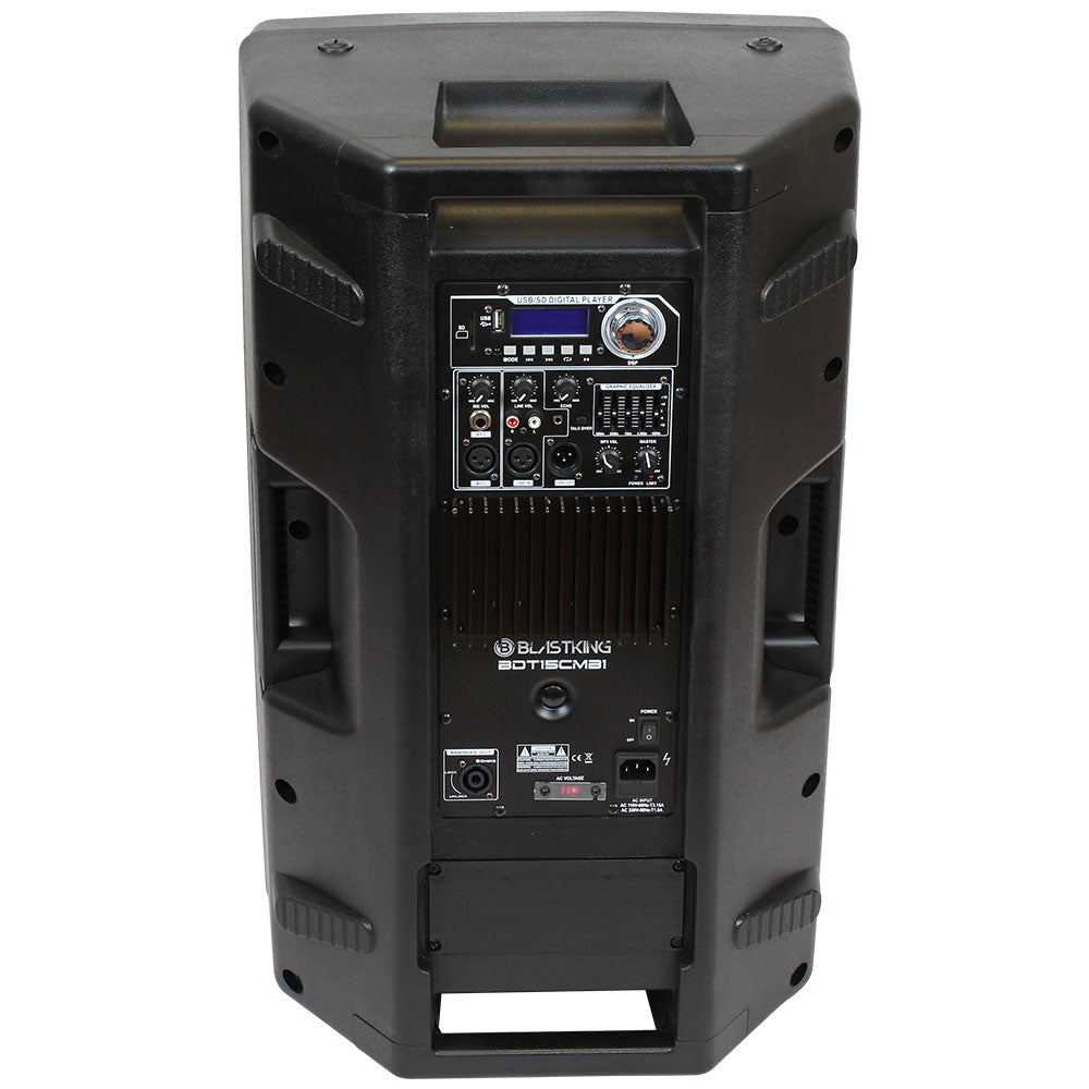 Blastking BDT15CMB1 1000W Altavoz Activo de 15" con Micrófono y Soporte