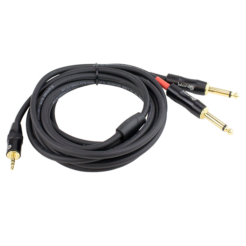 Blastking 25' Dual 1/4″ to 3.5mm Balanced Plug Cable – C2Q35B