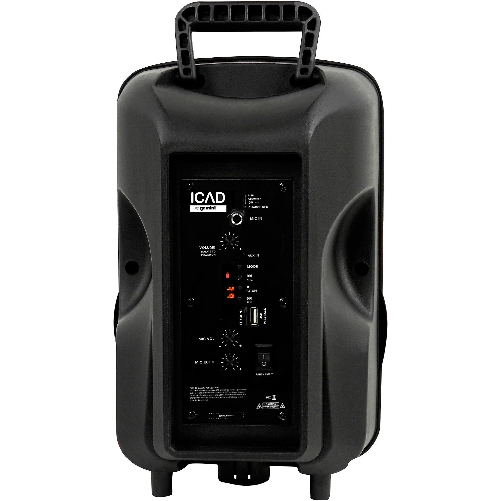 Gemini 500W 8 in. Rechargeable Powered Speaker With Bluetooth