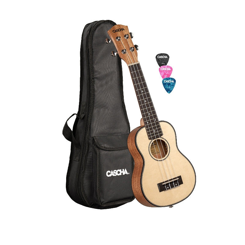 Cascha HH2148 Conjunto de Ukulele Soprano Premium de Caoba