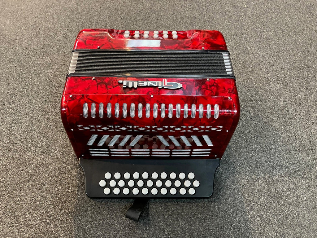 Ginelli Accordion W/ 31 Button & 12 Bass Red Micheo Music