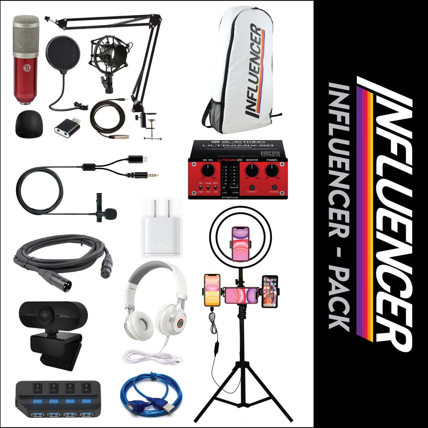 Paquete Completo de Grabación Blastking Influencer - Rojo