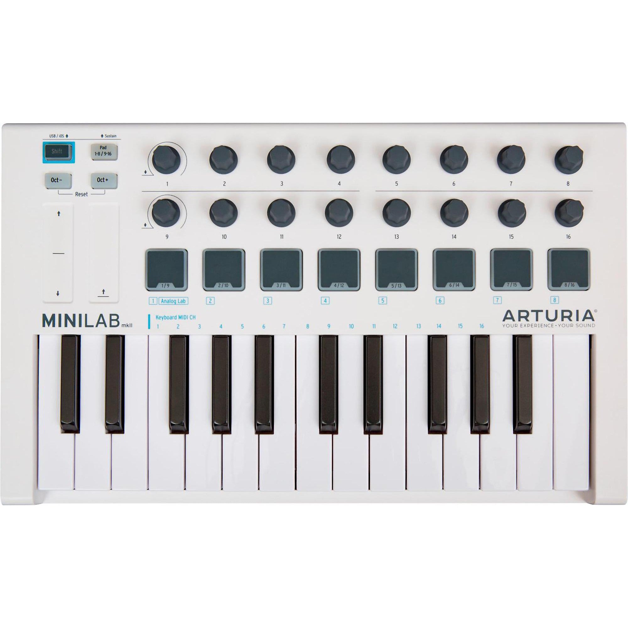 Controlador de Teclado Híbrido Mini Arturia MiniLab MKII