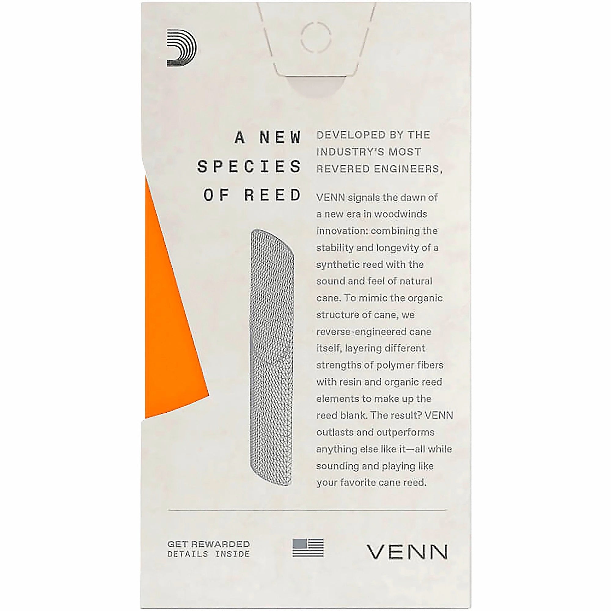 D'Addario Woodwinds VTS01305 Venn #3.0+Reed de Saxofón Tenor