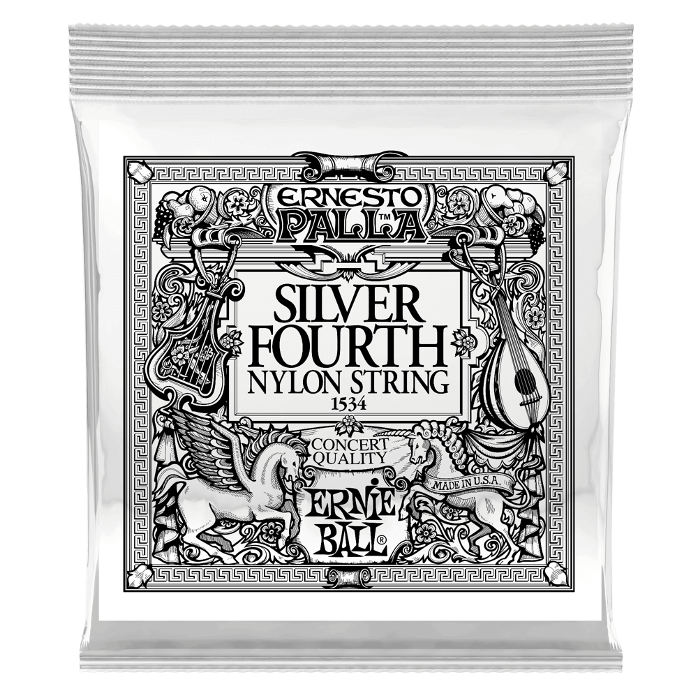 Ernie Ball Ernesto Palla Black Nylon Ball End Classical Guitar Strings - 4th String .030