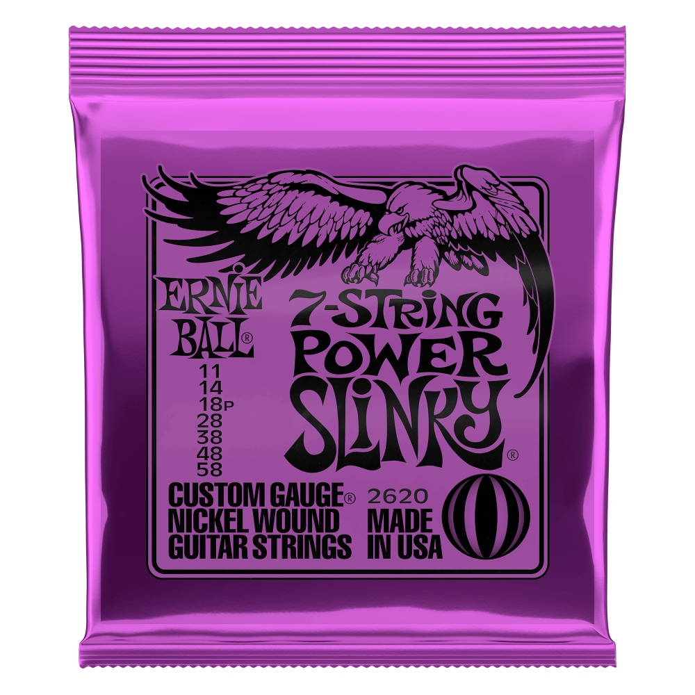 Ernie Ball 11-58 Custom Gauge Power Slinky 7-String Electric Guitar String Set