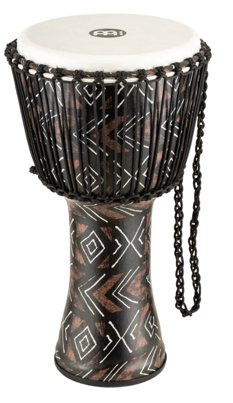 Meinl 12" Rope Tuned Travel Series Djembe Synthethic Head Kanga Sarong