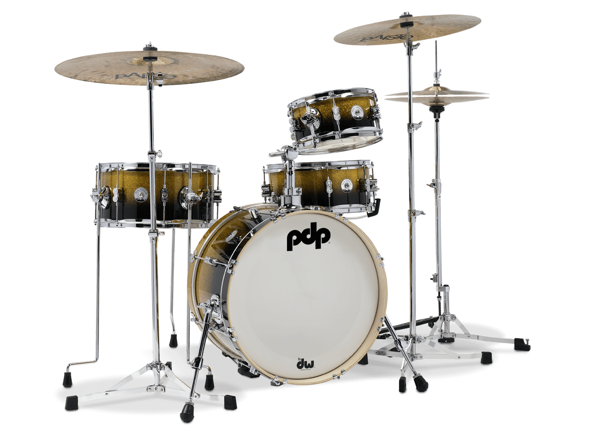 PDP Daru Jones New Yorker 4-Piece Poplar/Maple Shell Pack - Gold To Black Sparkle Fade