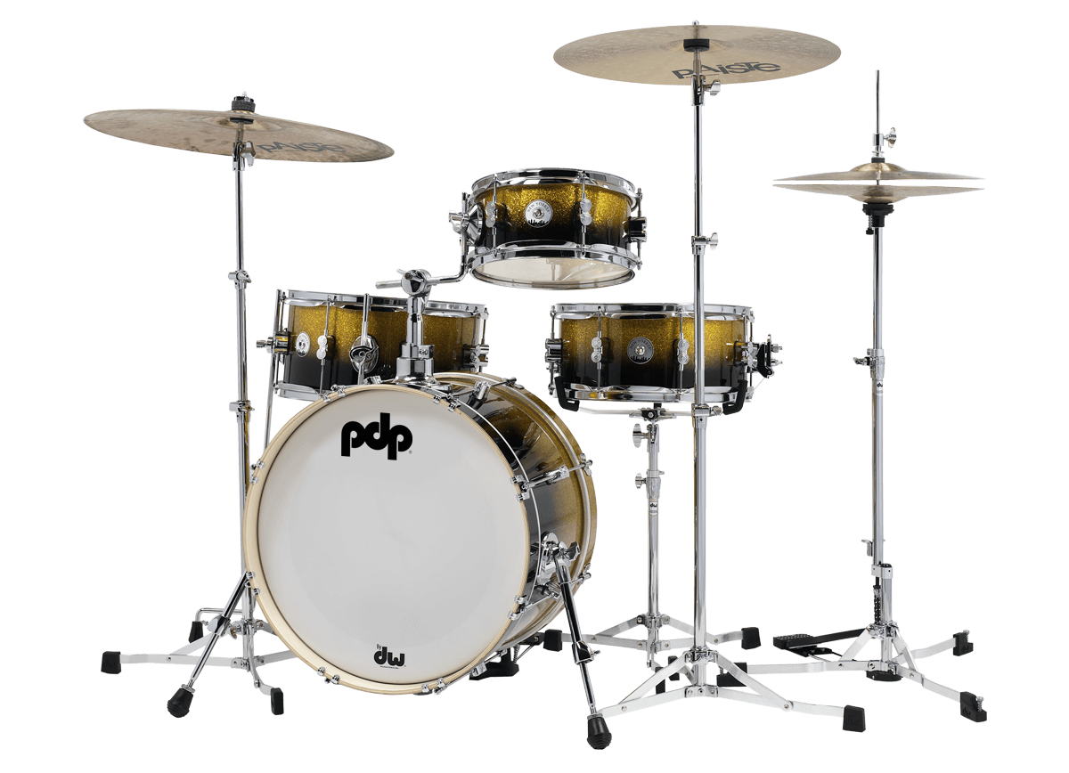PDP Daru Jones New Yorker 4-Piece Poplar/Maple Shell Pack - Gold To Black Sparkle Fade