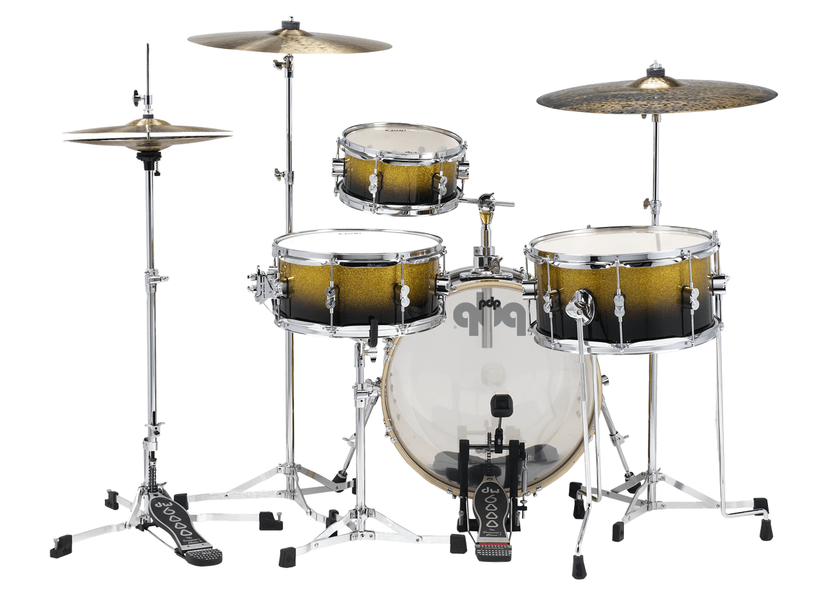 PDP Daru Jones New Yorker 4-Piece Poplar/Maple Shell Pack - Gold To Black Sparkle Fade