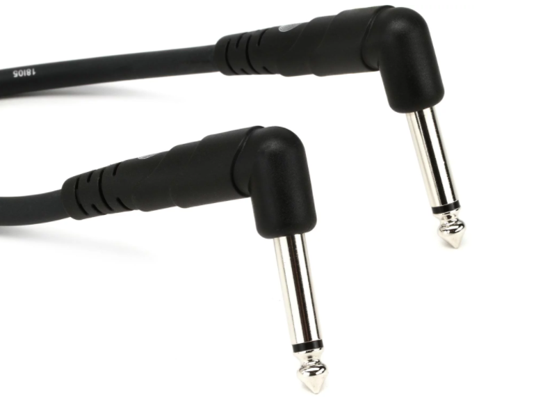 D'Addario Classic Series Pedalboard Patch Cable - Right Angle to Right Angle - 3 ft