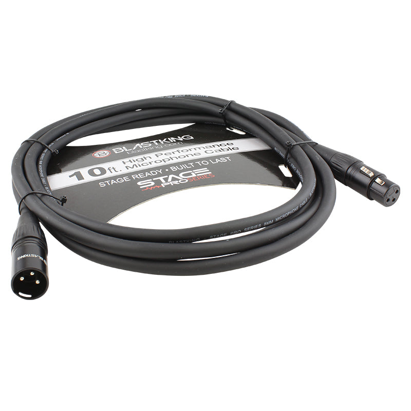Blastking 10ft XLR Male to XLR Female 10 Ft. Microphone Cable – SP10XLR