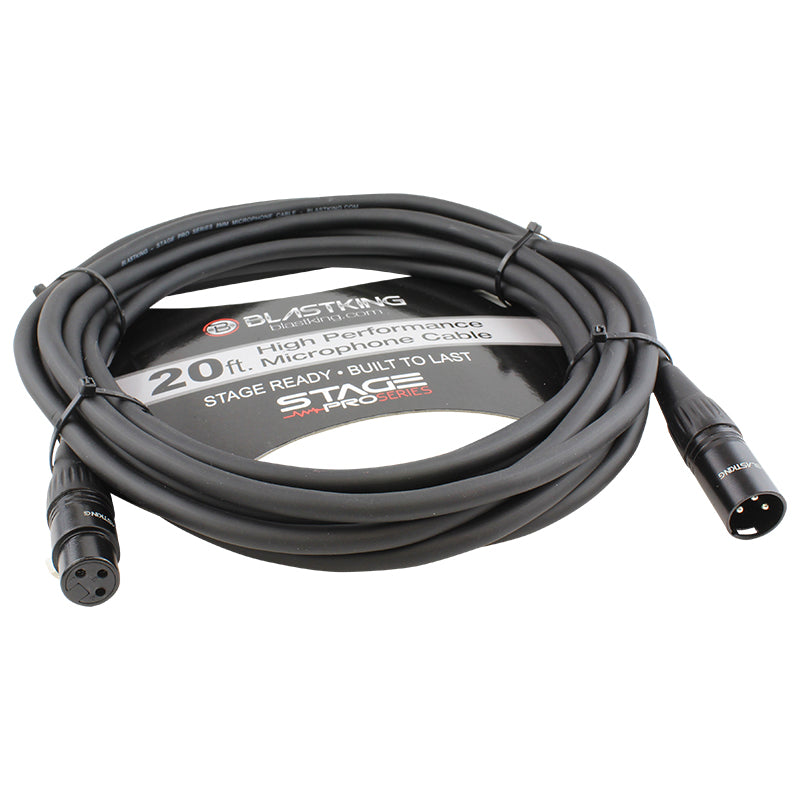 Blastking 20' XLR Male to XLR Female 20 Ft. Microphone Cable – SP20XLR
