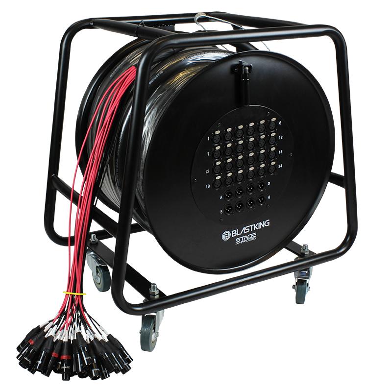 Blastking SPS24X8RL 150' Stage / Studio Reel Snake Cable 24 x 8, 150 Ft.