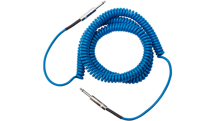 D'Addario Planet Waves Coiled Instrument Cable 30 ft. Blue