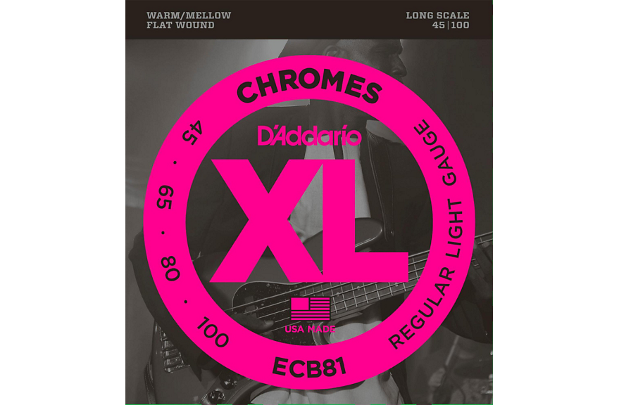 D'Addario ECB81 XL Chromes Flatwound Bass Strings