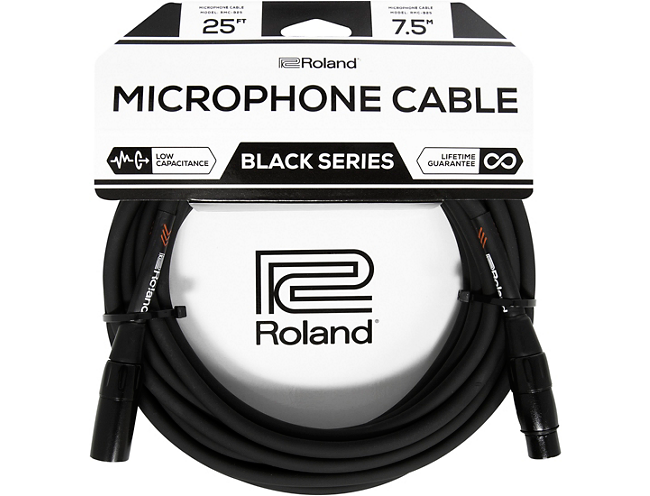 Roland Black Series XLR Microphone Cable 25 ft. Black