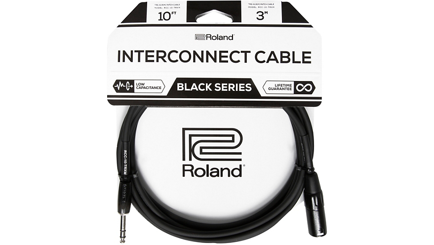 Roland Black Series 1/4" TRS-XLR(Male) Interconnect Cable 10 ft. Black