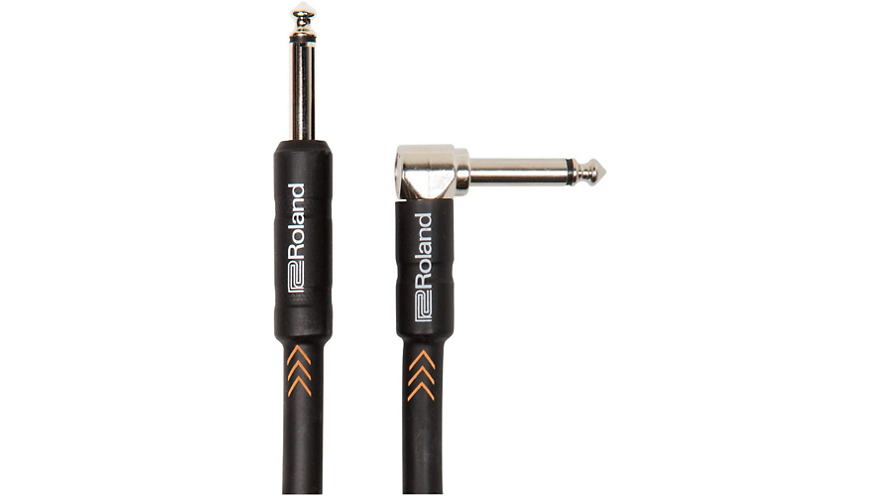 Roland Black Series 1/4" Angled/Straight Instrument Cable 10 ft. Black