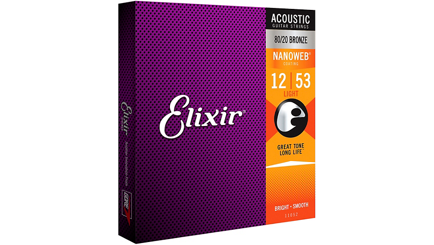 Elixir 80 20 Bronze Acoustic Guitar Strings with NANOWEB Coating Ligh