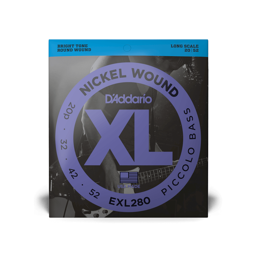 Juego de Cuerdas para Bajo Eléctrico de Escala Larga D'Addario XL de Níquel Enrollado para Piccolo