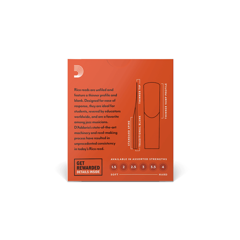 D'addario Rico Reeds para Saxofón Soprano - 2.5 (Cada uno)
