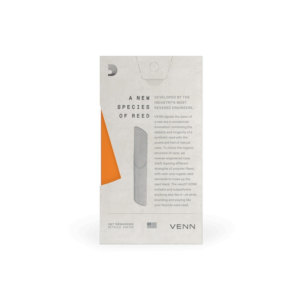 D'Addario VAS01305G2 Venn Saxofón Alto Lengüeta - 3.0+