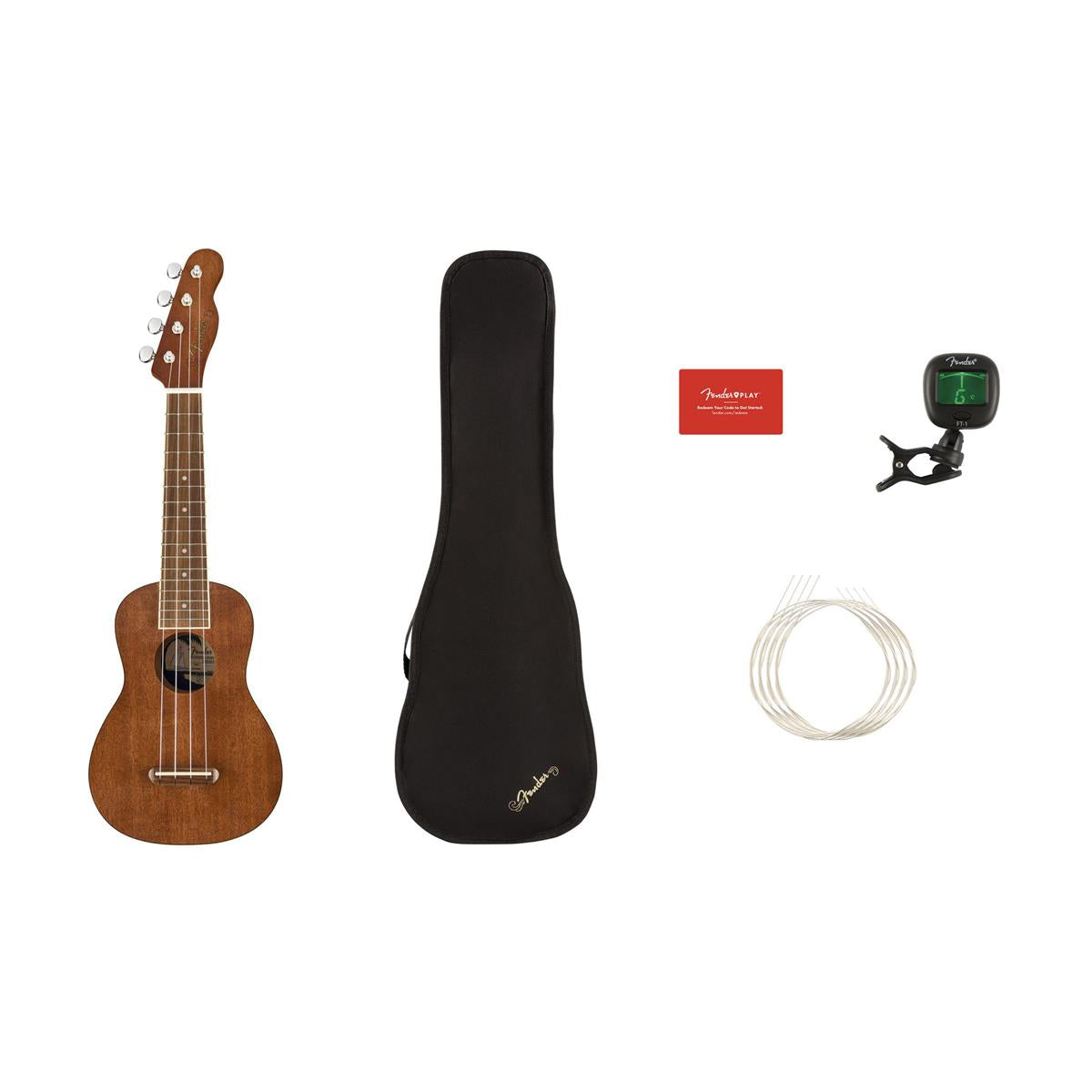 Fender Seaside Soprano 4-String Ukulele Pack