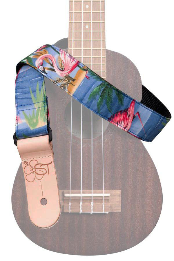 Kala 1.5" Wide & 58.5" Instrument Strap - Pink Flamingos