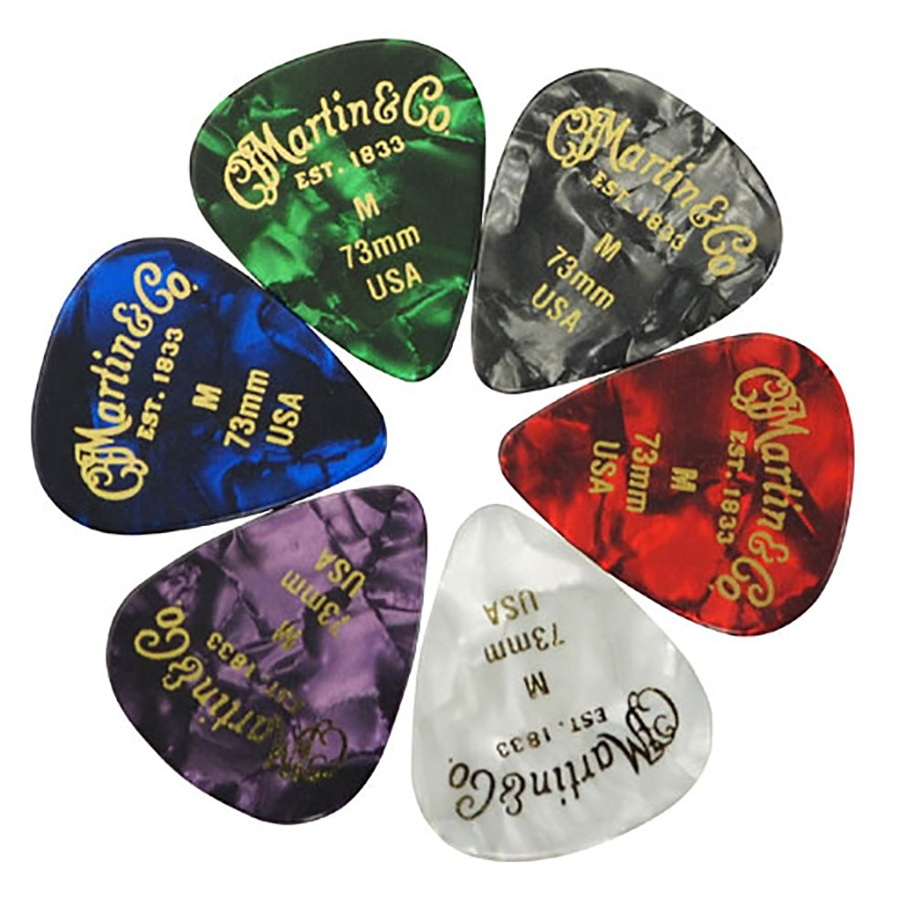 Martin Multi-Color Pearloid .73mm Guitar Picks (6-Pack)