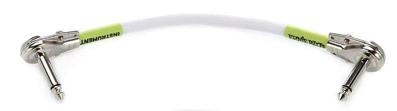Ernie Ball 6'' Flat Angle/Flat Angle Pancake Patch Cable White