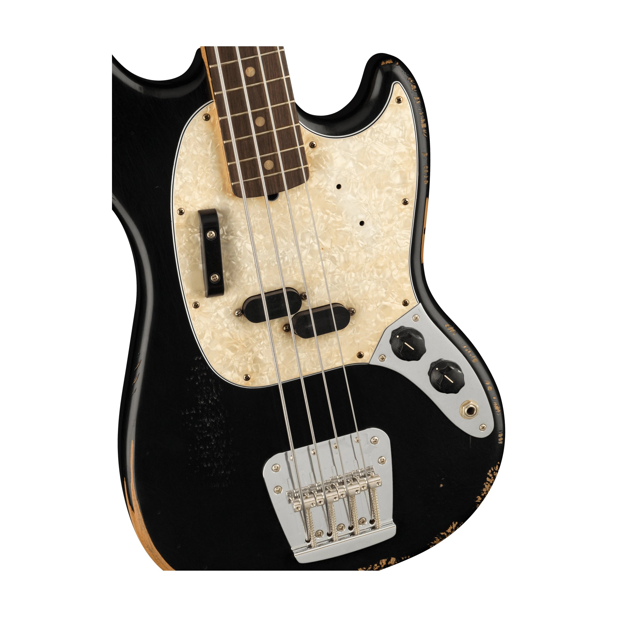 Fender JMJ Road Worn Mustang Solidbody Electric Bass - Black