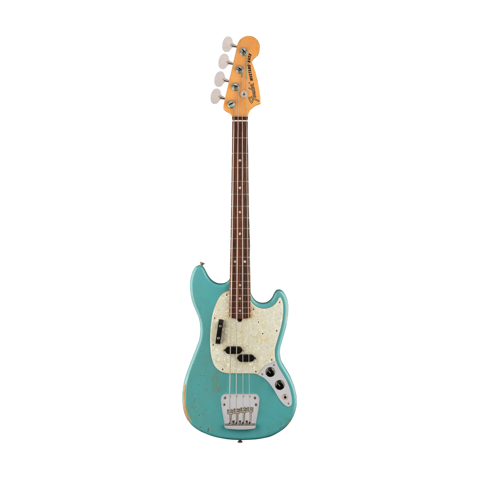 Fender Jmj Road Worn Mustang Solidbody Electric Bass - Faded Daphne Blue