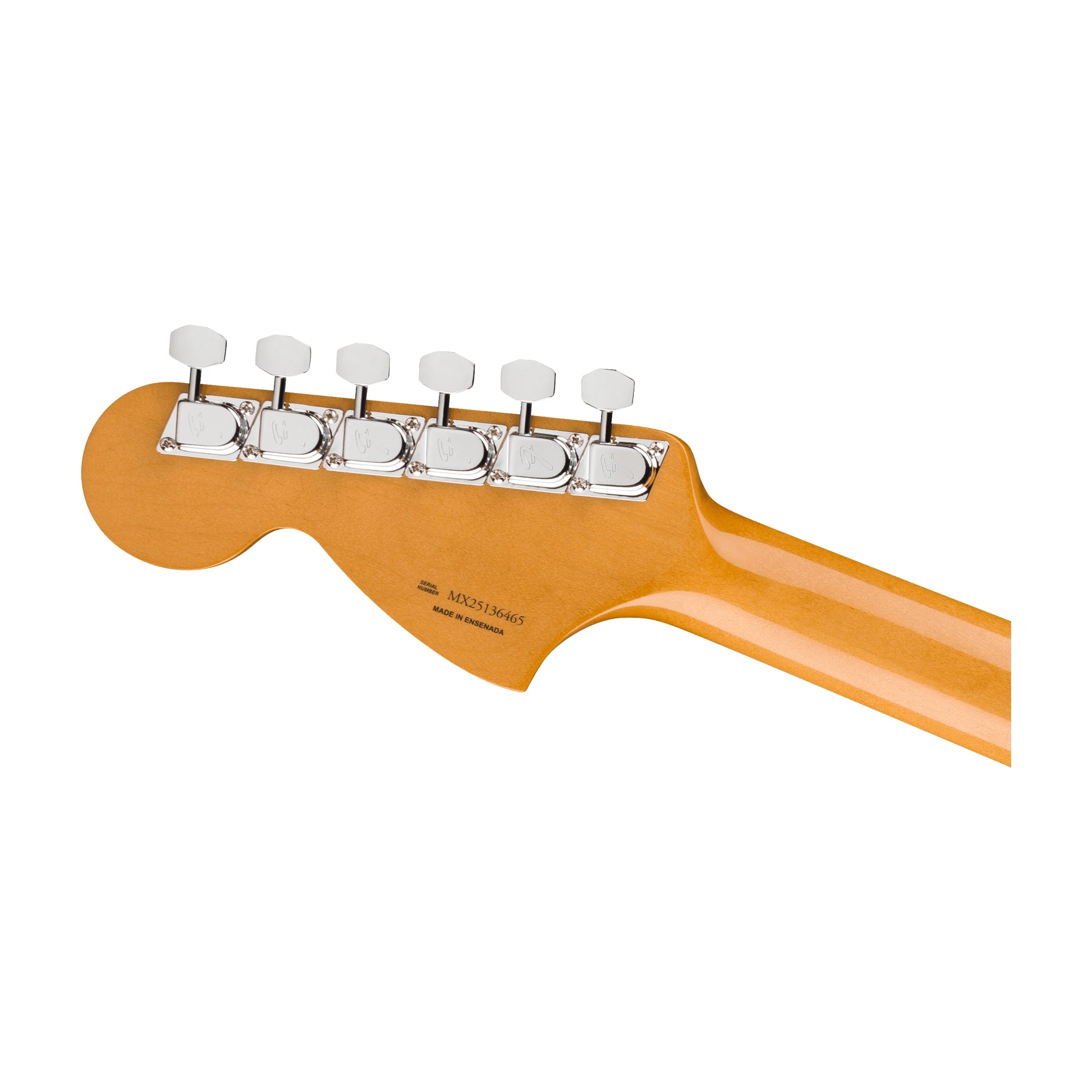 Close up view of Fender 0149172305 Vintera III Late '60s Stratocaster back headstock