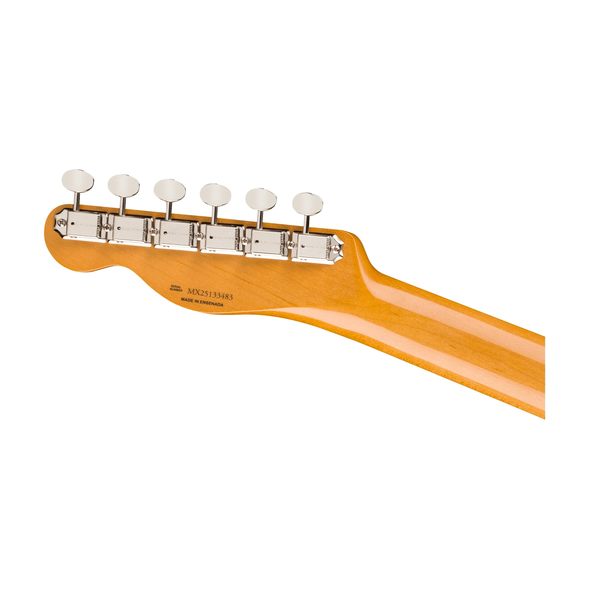 Close up view of Fender 0149270353 Vintera III Mid '60s Telecaster back headstock