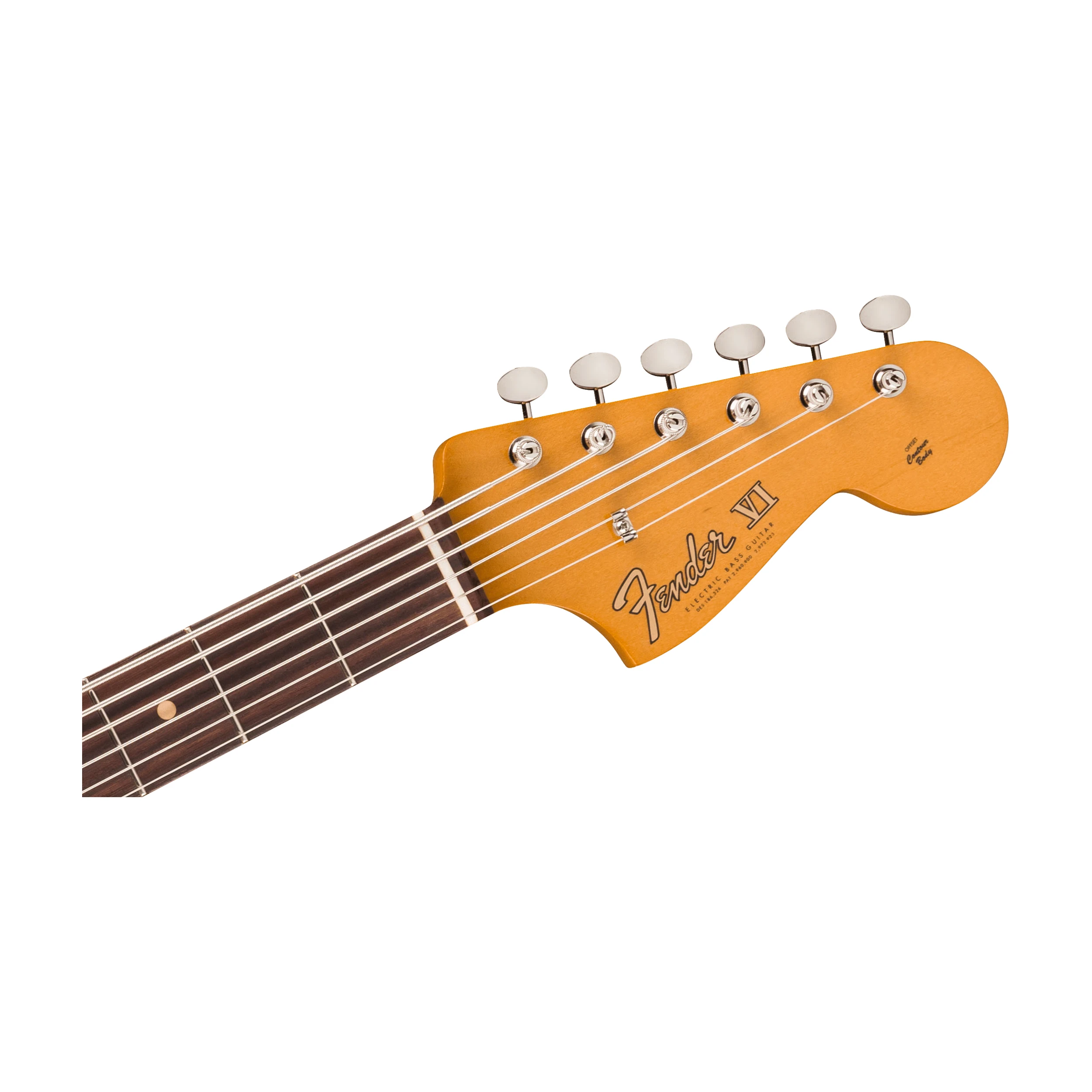 Close up view of Fender 0149390305 Vintera® III Early '60s Bass VI headstock