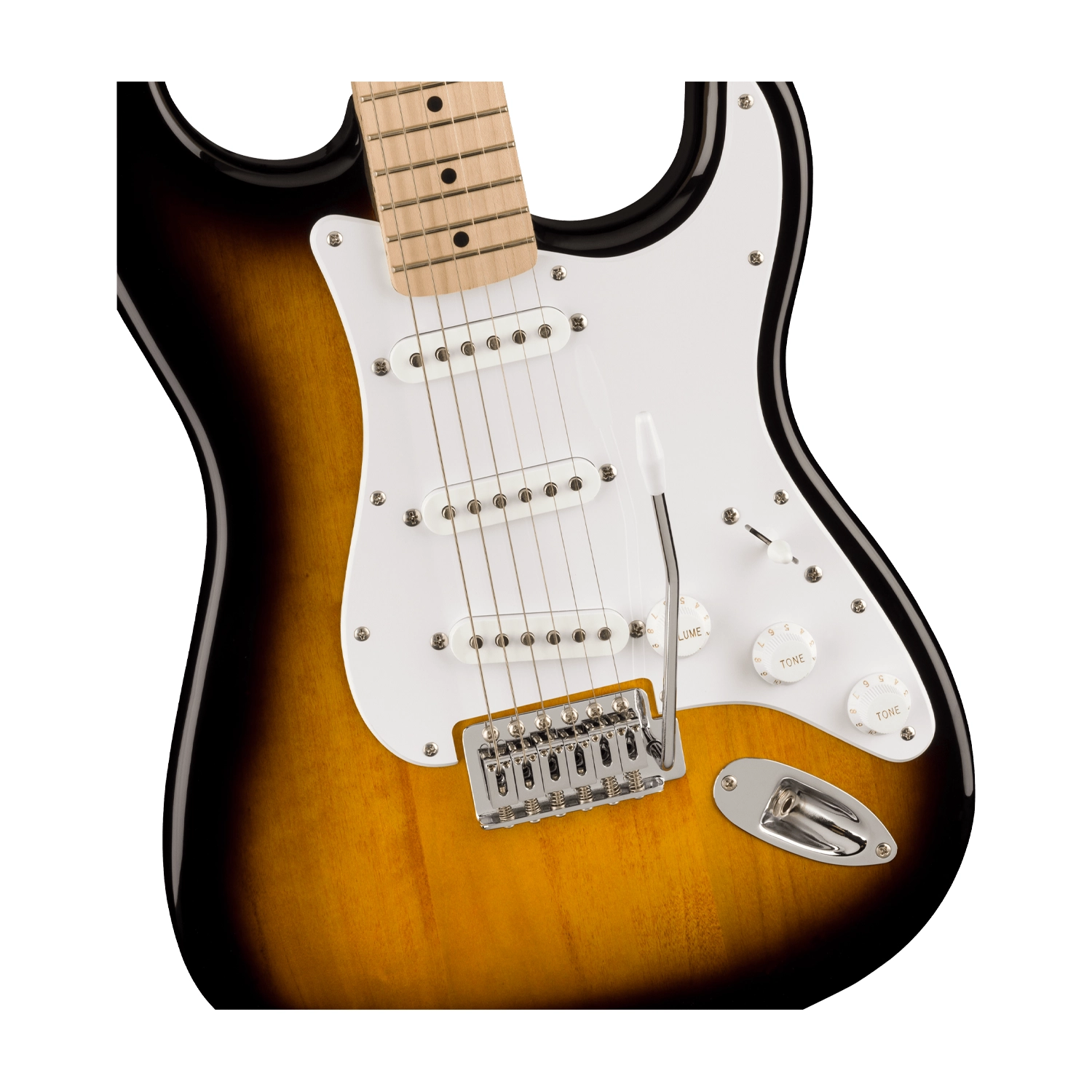 Squier Sonic Stratocaster Electric Guitar - 2-Color Sunburst Body close up