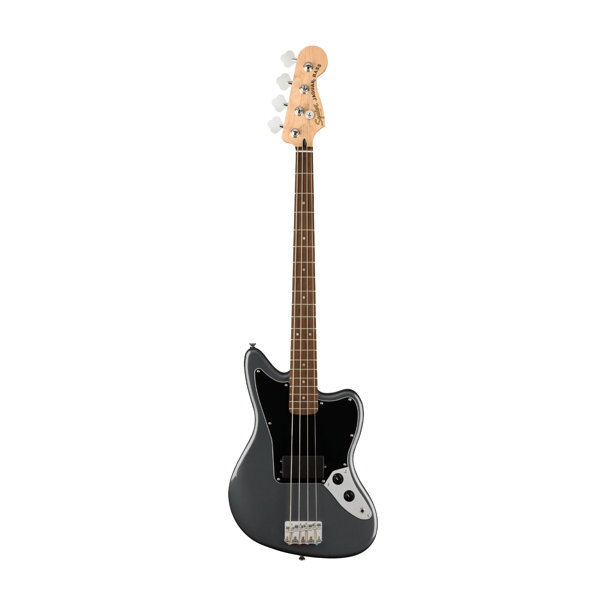 Squier Affinity Series Jaguar 4-String Electric Bass - Charcoal Frost Metallic front panel view