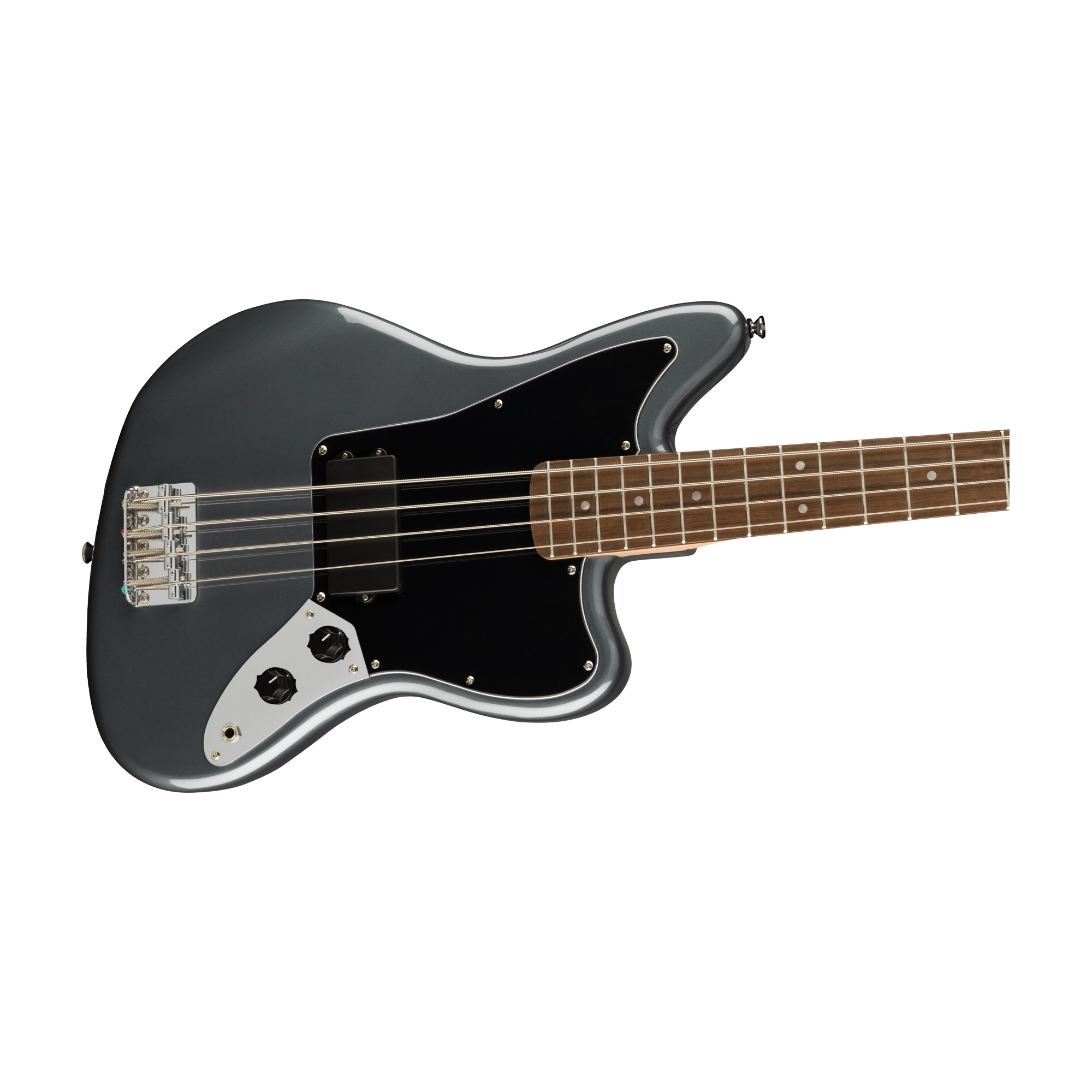 Squier Affinity Series Jaguar 4-String Electric Bass - Charcoal Frost Metallic Body front panel view