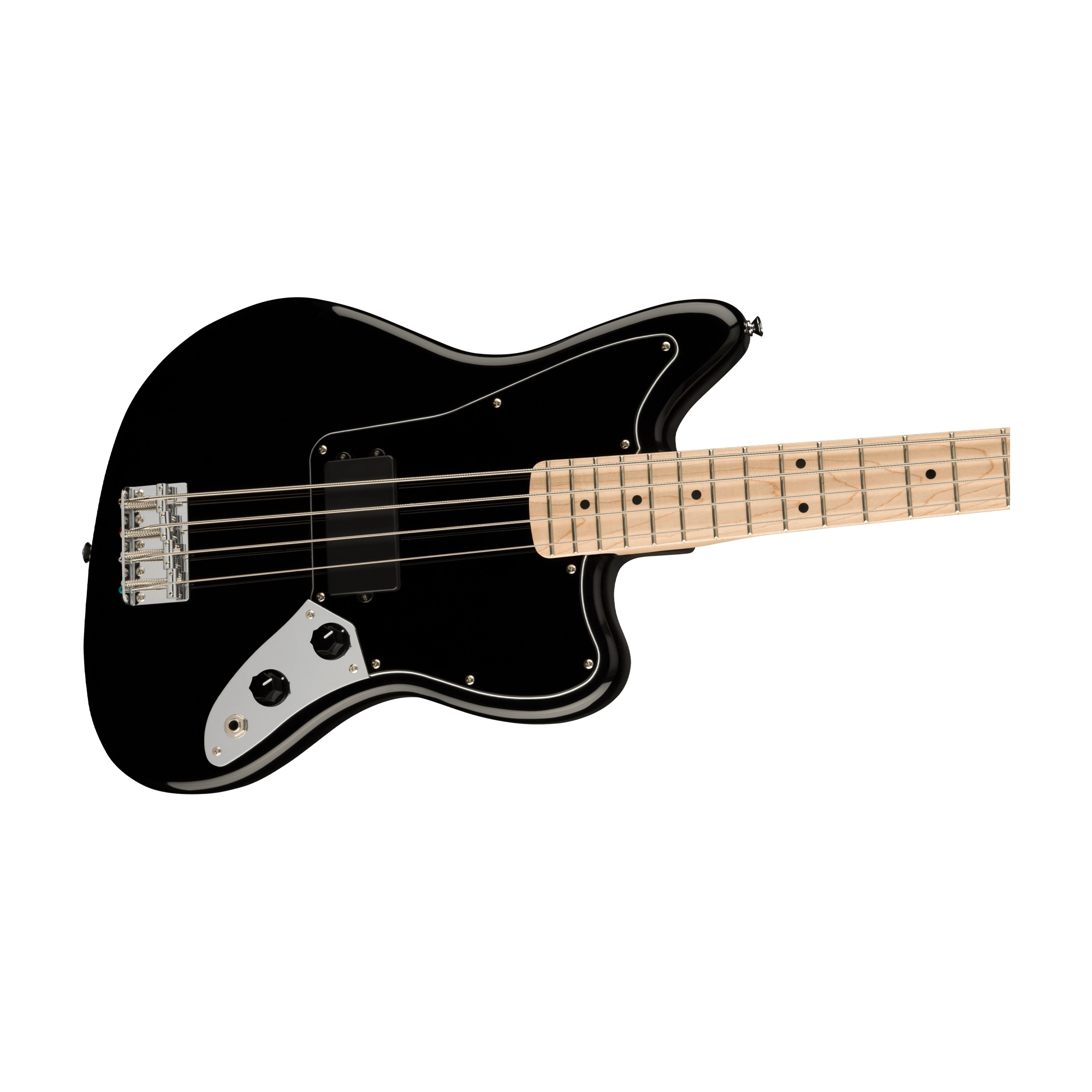 Squier Affinity Series Jaguar Bass H 4-String Electric Bass - Black front body close up