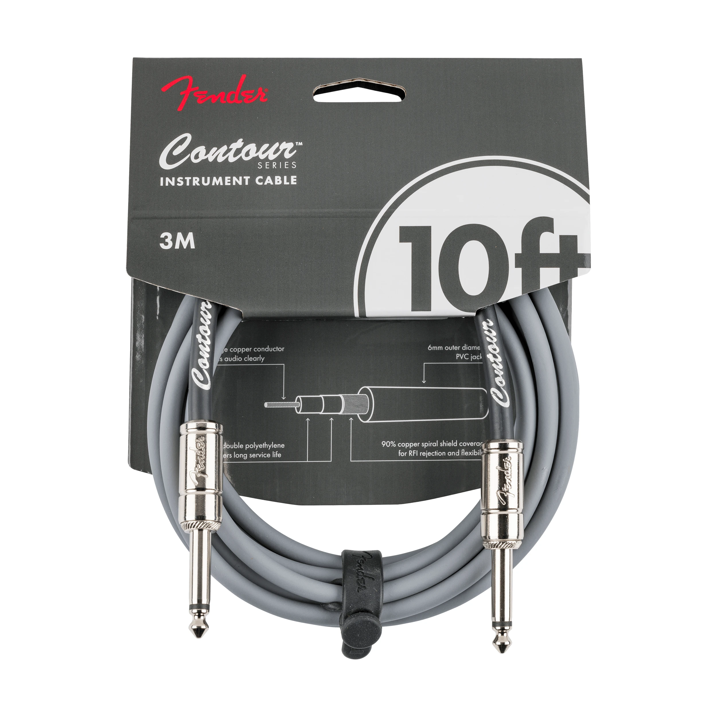 Fender Serie Contour™ Cables para Instrumentos 10" - Inca Silver