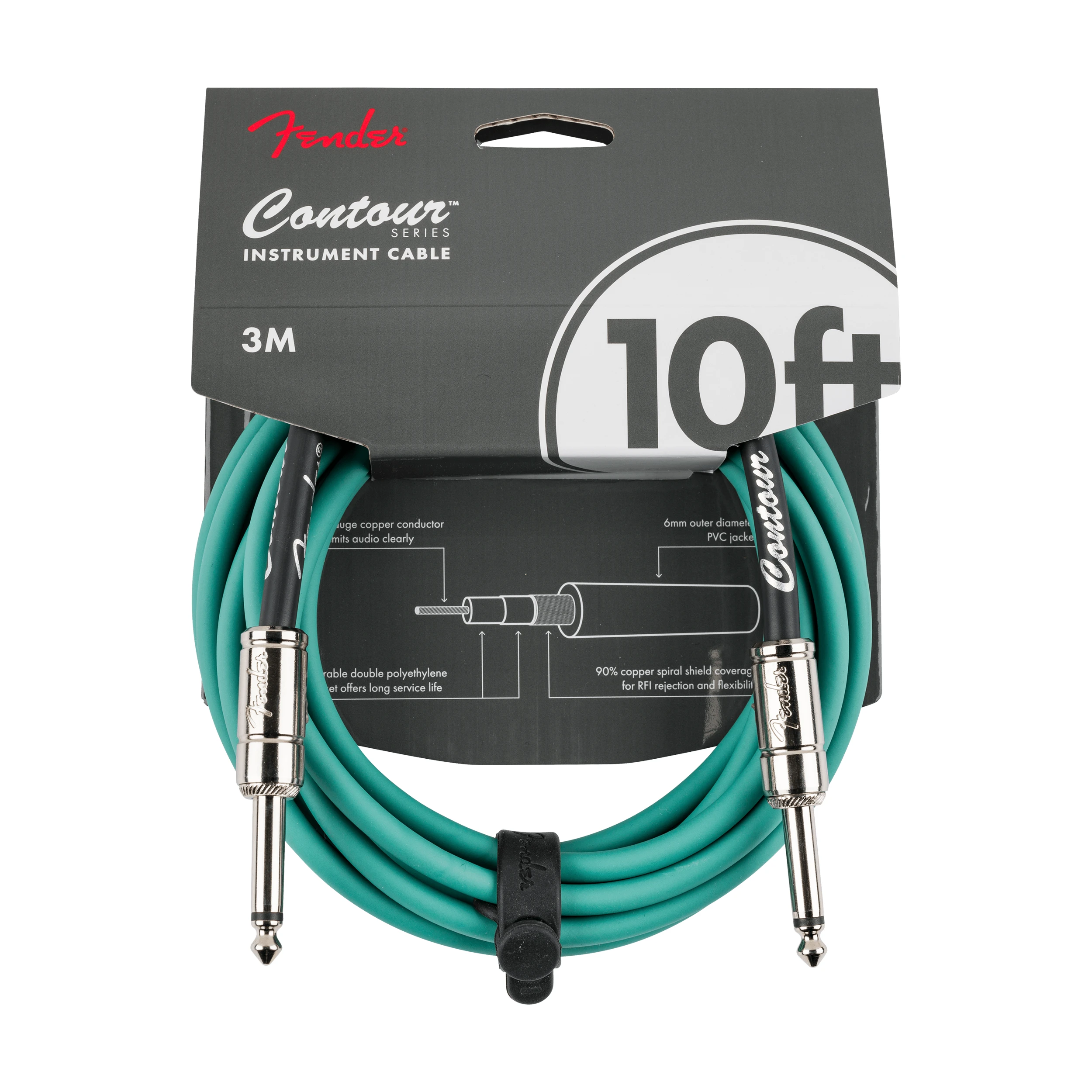 Fender Serie Contour™ Cables para Instrumentos 10" - Sherwood Green