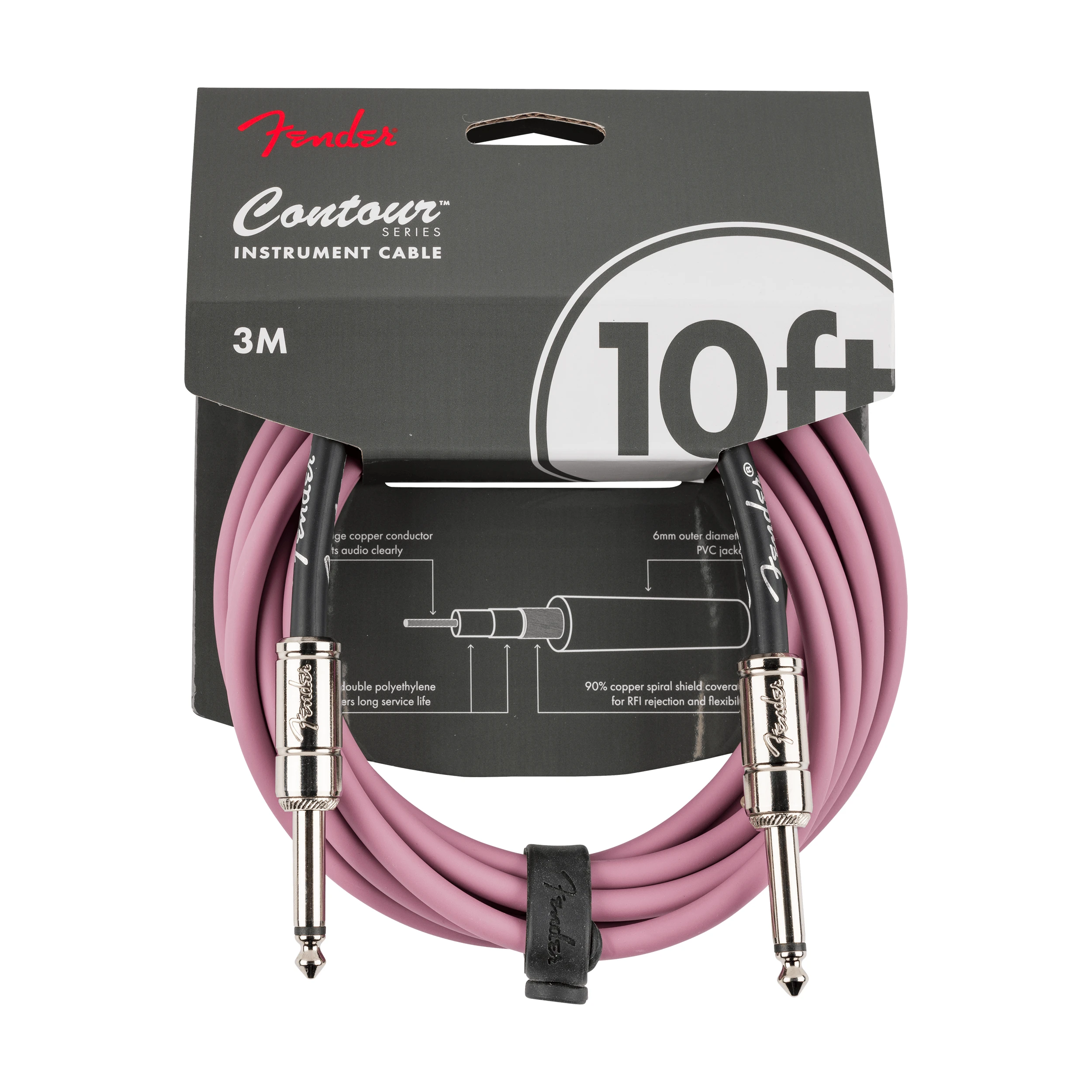Fender Serie Contour™ Cables para Instrumentos 10" - Burgundy Mist
