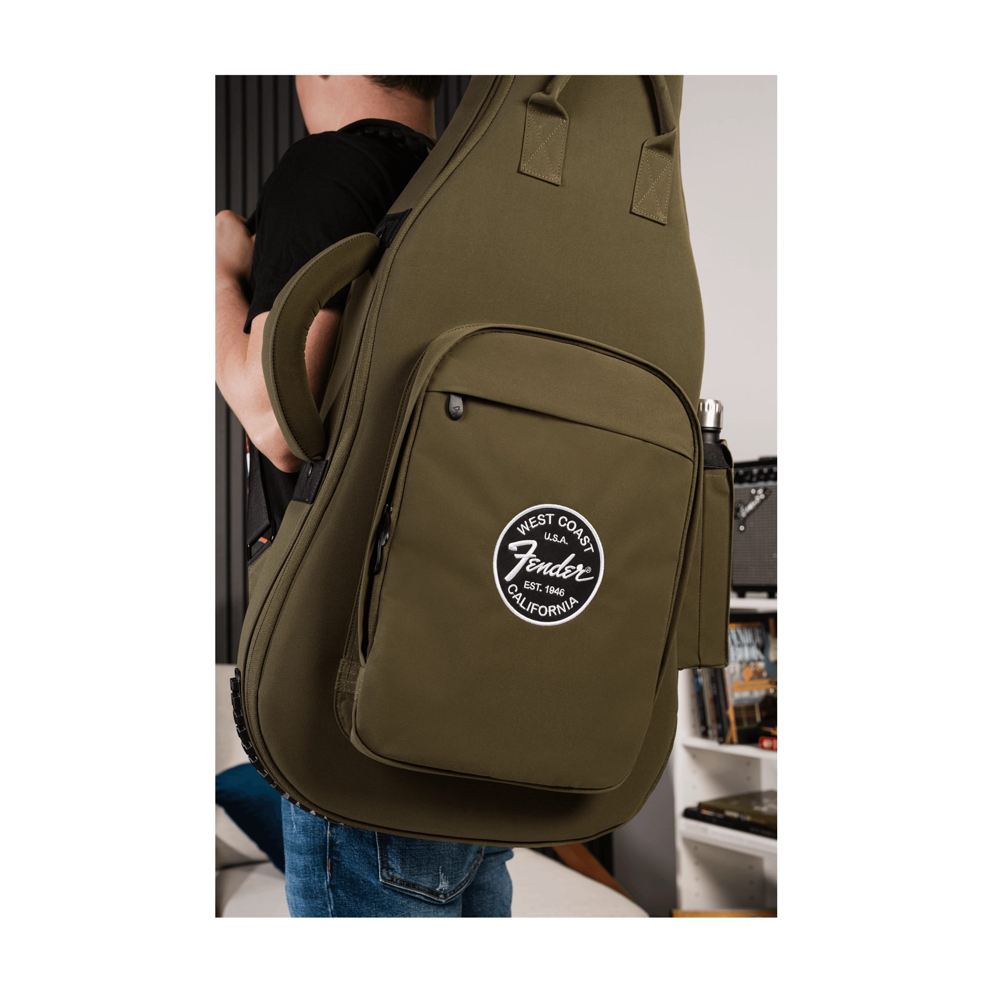 Fender Troubadour Electric Guitar Gig Bag - Olive