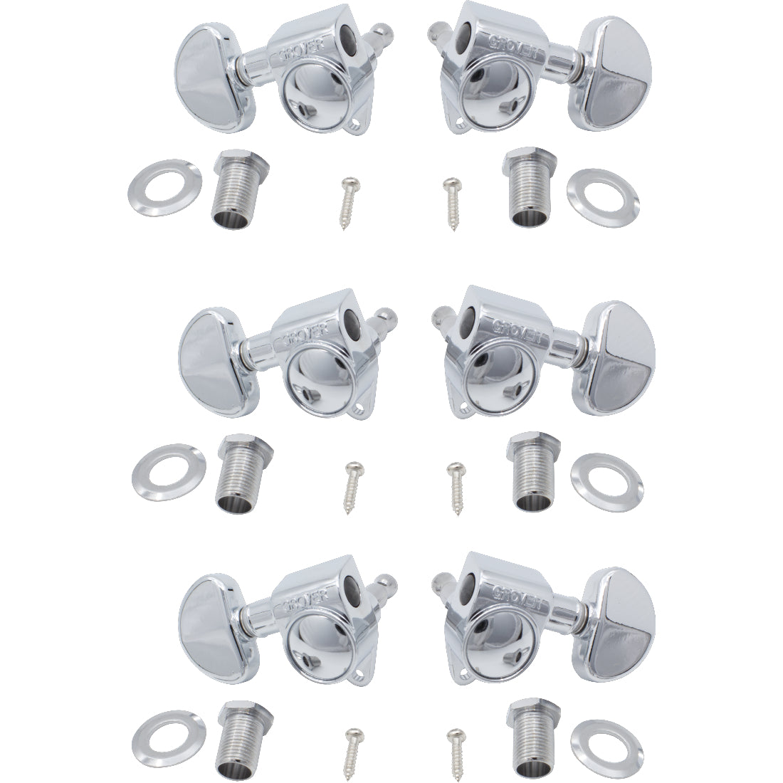 Grover Rotomatic 10218c Tuners For Guitar, 6 Pieces, Chrome