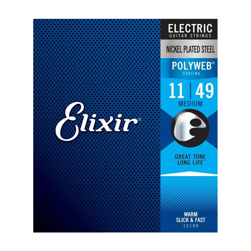 Cuerdas de guitarra eléctrica Elixir 12100 11-49 recubiertas de Polyweb