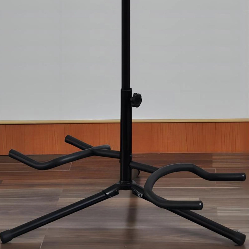 Close-up view of the base of Stronghold 3402 Double Guitar Stand