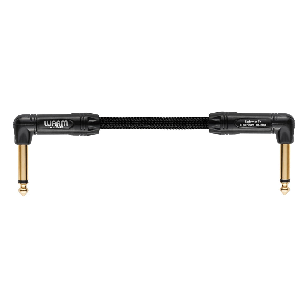 Warm Audio Prem-TS-2RT-6" Premier Gold Right Angle to Right Angle Pedalboard Patch Cable - 6-inch