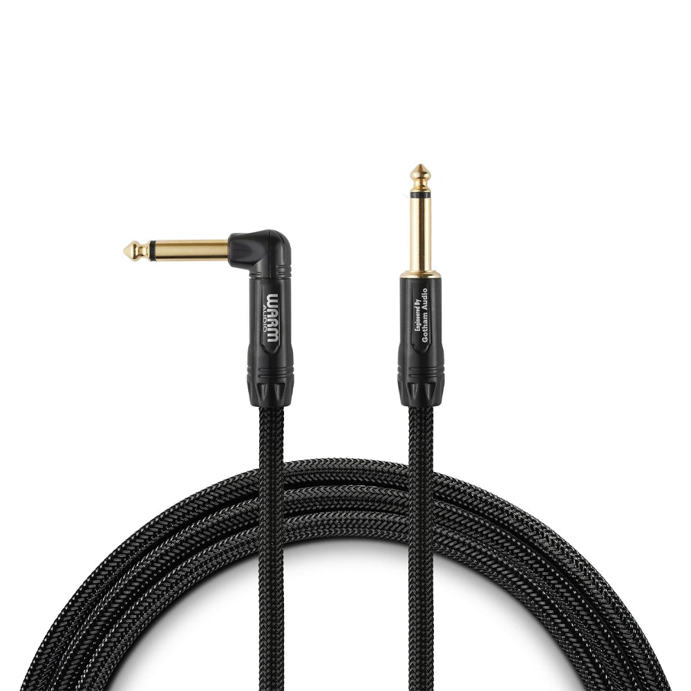 Warm Audio Prem-TS-1RT-18' Premier Gold Straight to Right Angle Instrument Cable - 18-foot