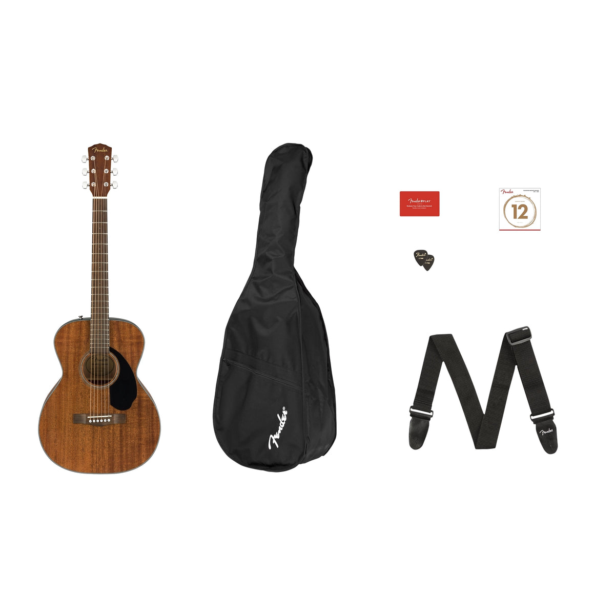 Fender CC-60s Concert Acoustic Guitar Pack - Mahogany